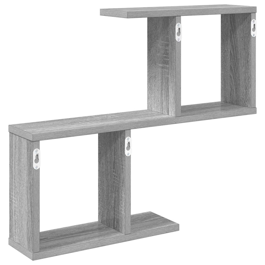 Wandplank Grijs Sonoma 60 x 12 x 50,5 cm Bewerkt hout