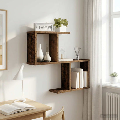 Wandplank Oud hout 60 x 12 x 50,5 cm Bewerkt hout