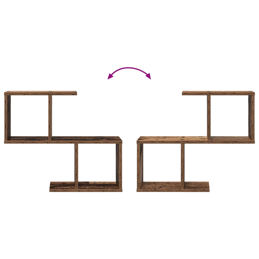 Wandplank Oud hout 60 x 12 x 50,5 cm Bewerkt hout