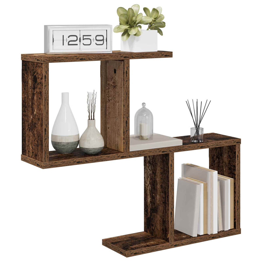 Wandplank Oud hout 60 x 12 x 50,5 cm Bewerkt hout