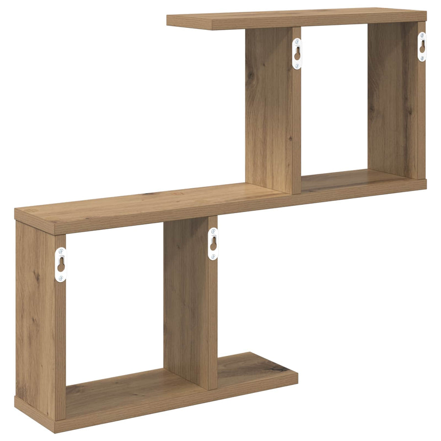 Wandplank Artisanaal eiken 60 x 12 x 50,5 cm Bewerkt hout