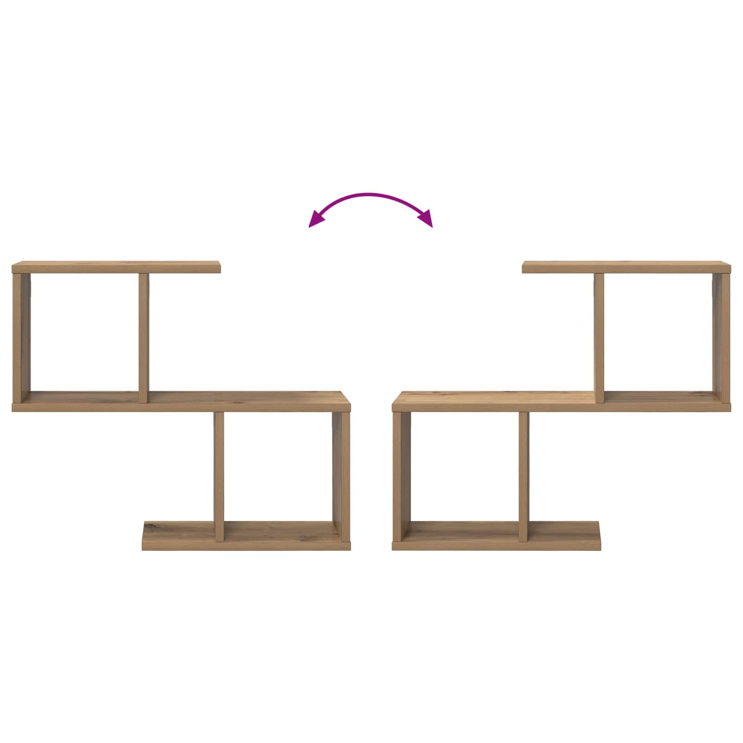 Wandplank Artisanaal eiken 60 x 12 x 50,5 cm Bewerkt hout