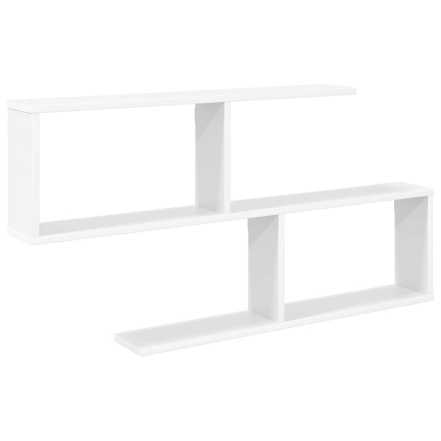 Wandplank Wit 100 x 12 x 50,5 cm Bewerkt hout
