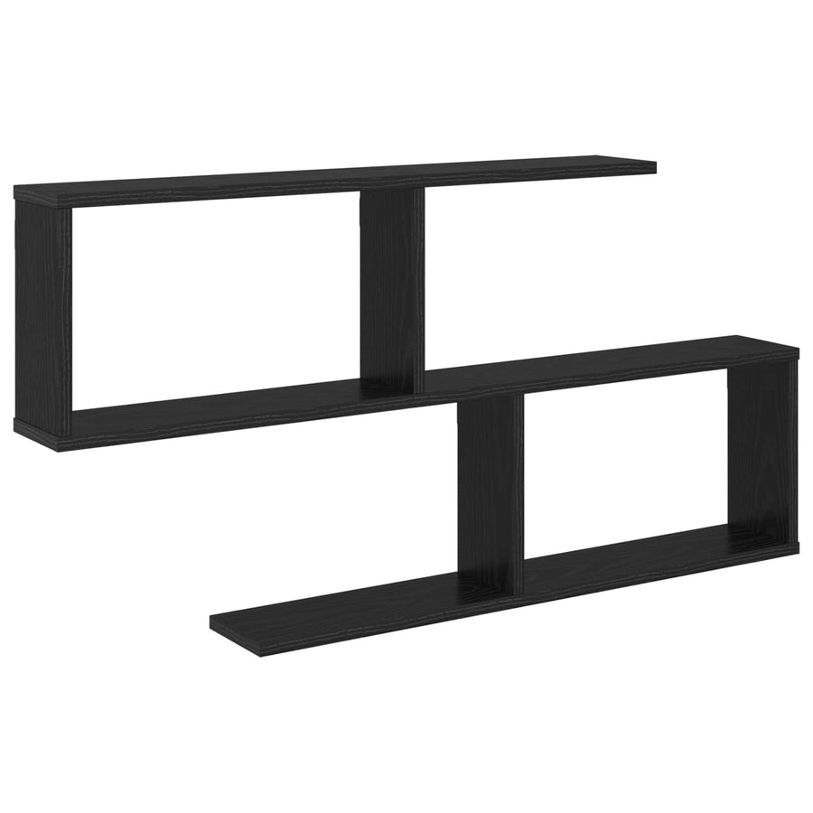 Wandplank Zwart eiken 100 x 12 x 50,5 cm Bewerkt hout