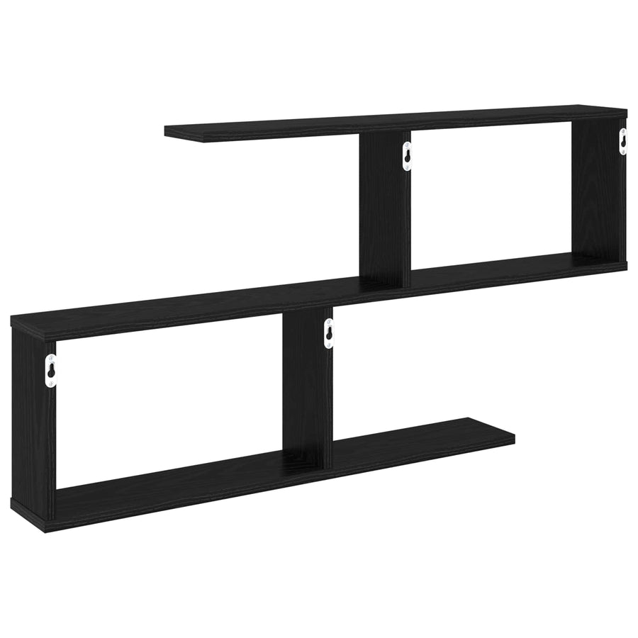 Wandplank Zwart eiken 100 x 12 x 50,5 cm Bewerkt hout