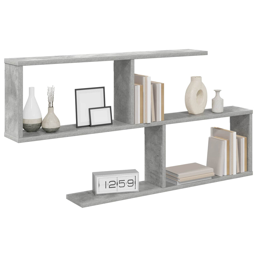 Wandplank Betongrijs 100 x 12 x 50,5 cm Bewerkt hout