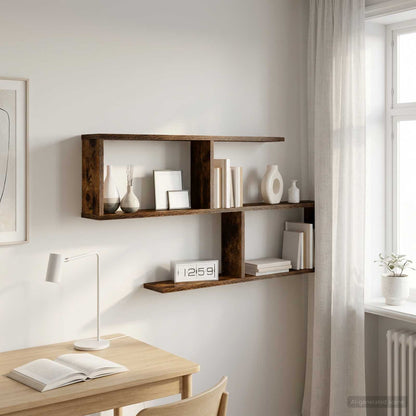 Wandplank Gerookt eiken 100 x 12 x 50,5 cm Bewerkt hout