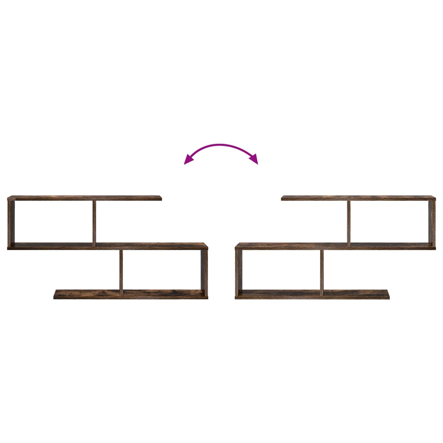 Wandplank Gerookt eiken 100 x 12 x 50,5 cm Bewerkt hout