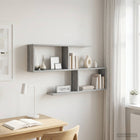 Wandplank grijs Sonoma 100x12x50.5 cm bewerkt hout