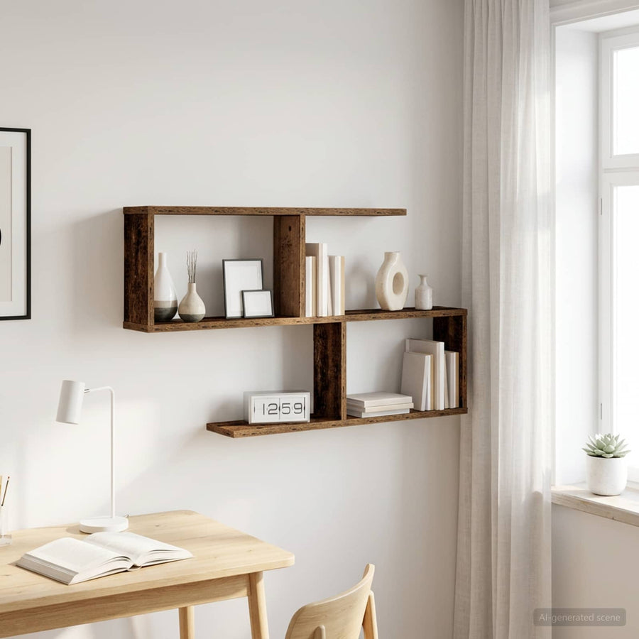 Wandplank Oud hout 100 x 12 x 50,5 cm Bewerkt hout