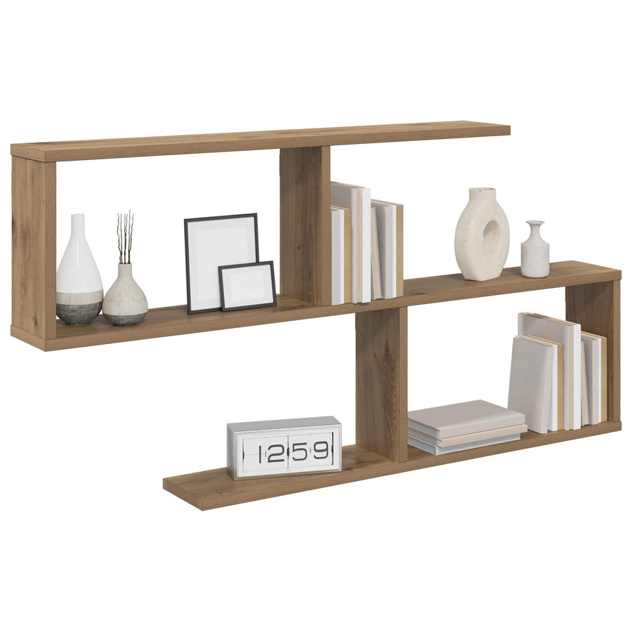 Wandplank Artisanaal eiken 100 x 12 x 50,5 cm Bewerkt hout