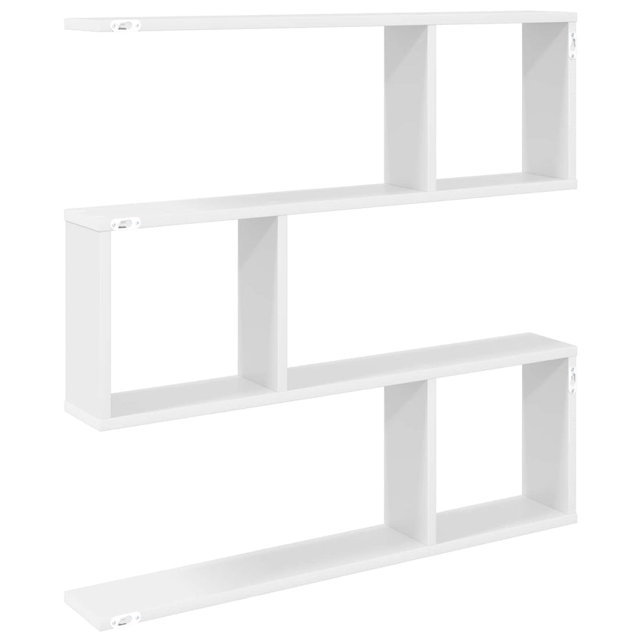 Wandplank Wit 80 x 12 x 79,5 cm Bewerkt hout