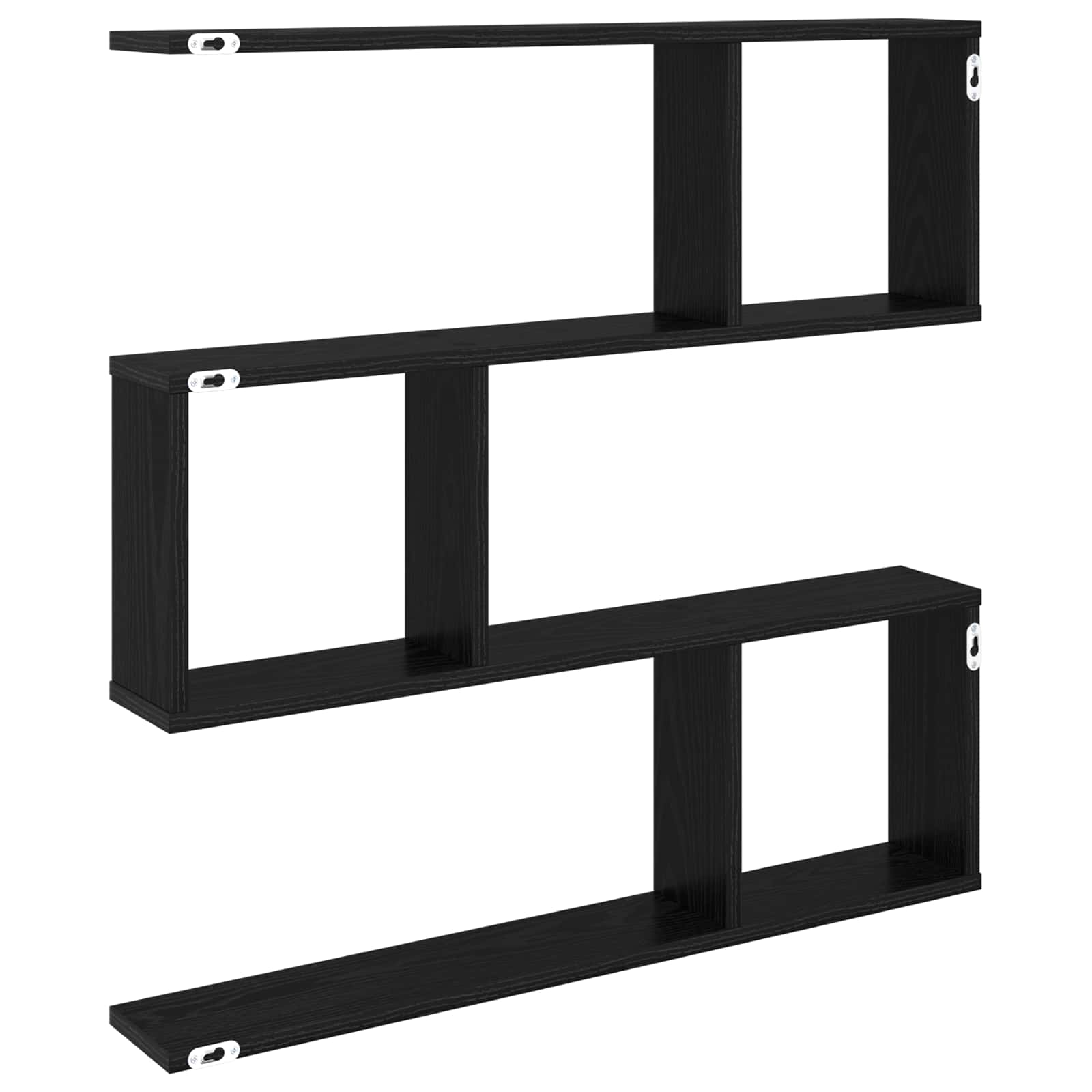 Wandplank Zwart eiken 80 x 12 x 79,5 cm Bewerkt hout