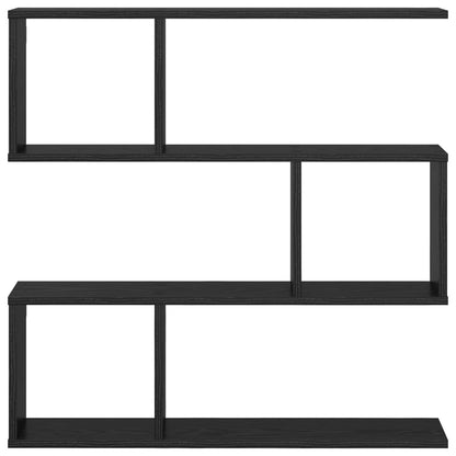 Wandplank Zwart eiken 80 x 12 x 79,5 cm Bewerkt hout