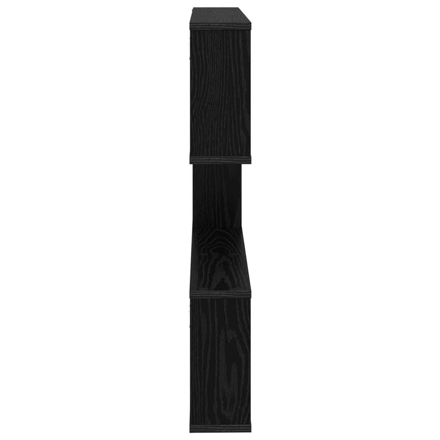 Wandplank Zwart eiken 80 x 12 x 79,5 cm Bewerkt hout