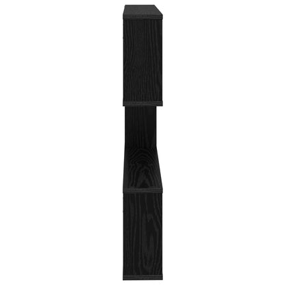 Wandplank Zwart eiken 80 x 12 x 79,5 cm Bewerkt hout
