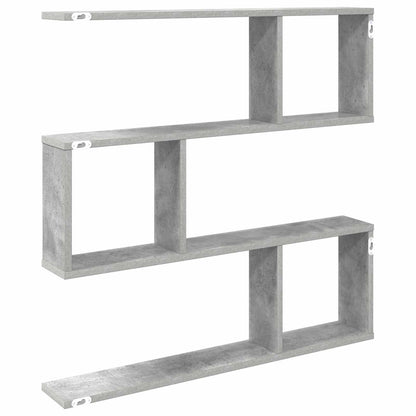 Wandplank Betongrijs 80 x 12 x 79,5 cm Bewerkt hout