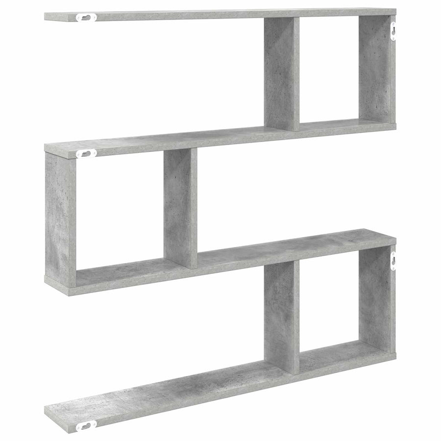 Wandplank Betongrijs 80 x 12 x 79,5 cm Bewerkt hout