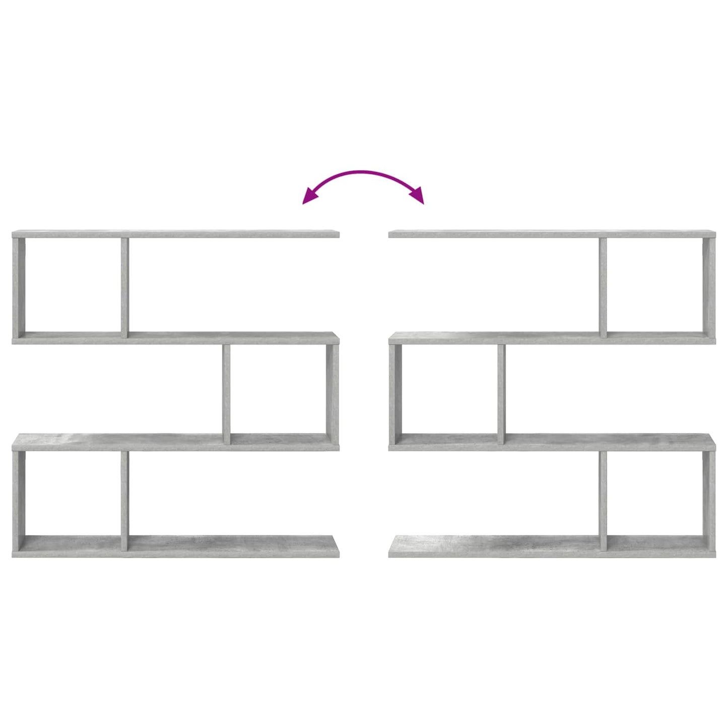 Wandplank Betongrijs 80 x 12 x 79,5 cm Bewerkt hout