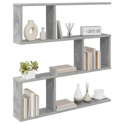 Wandplank Betongrijs 80 x 12 x 79,5 cm Bewerkt hout