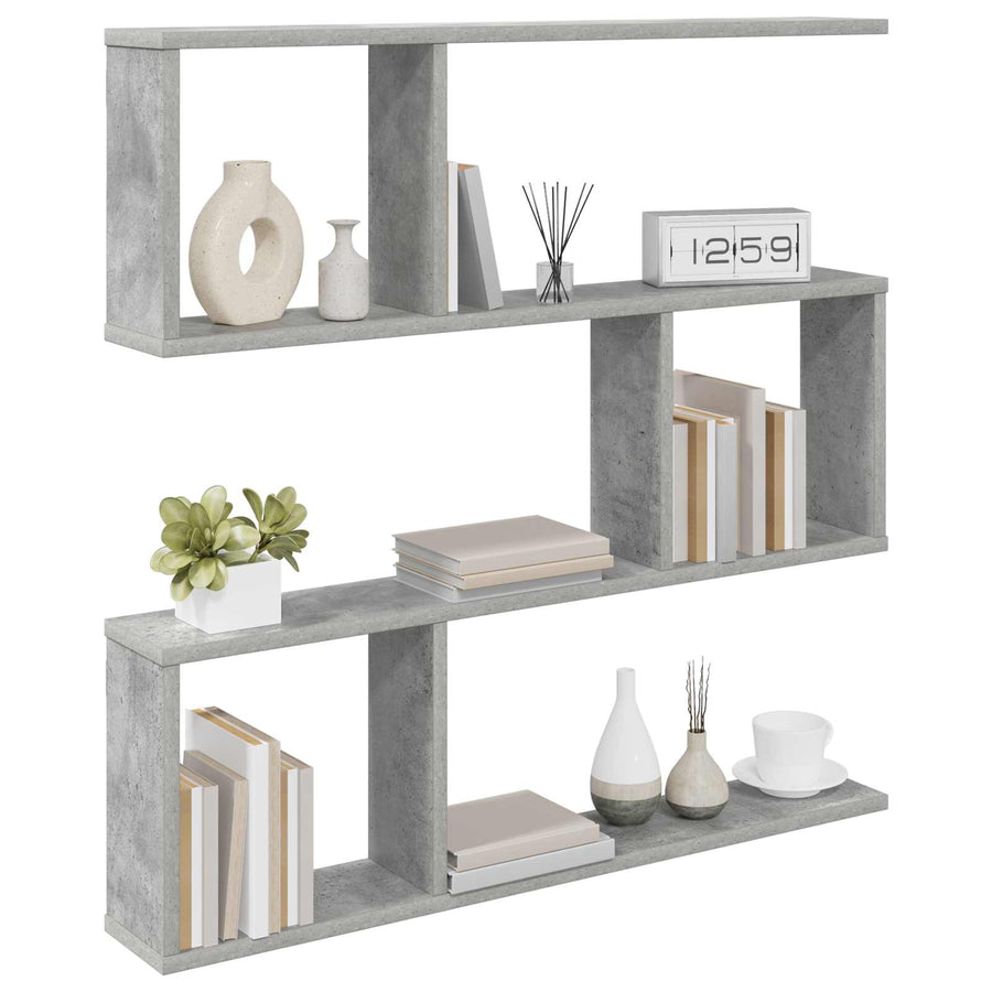 Wandplank Betongrijs 80 x 12 x 79,5 cm Bewerkt hout