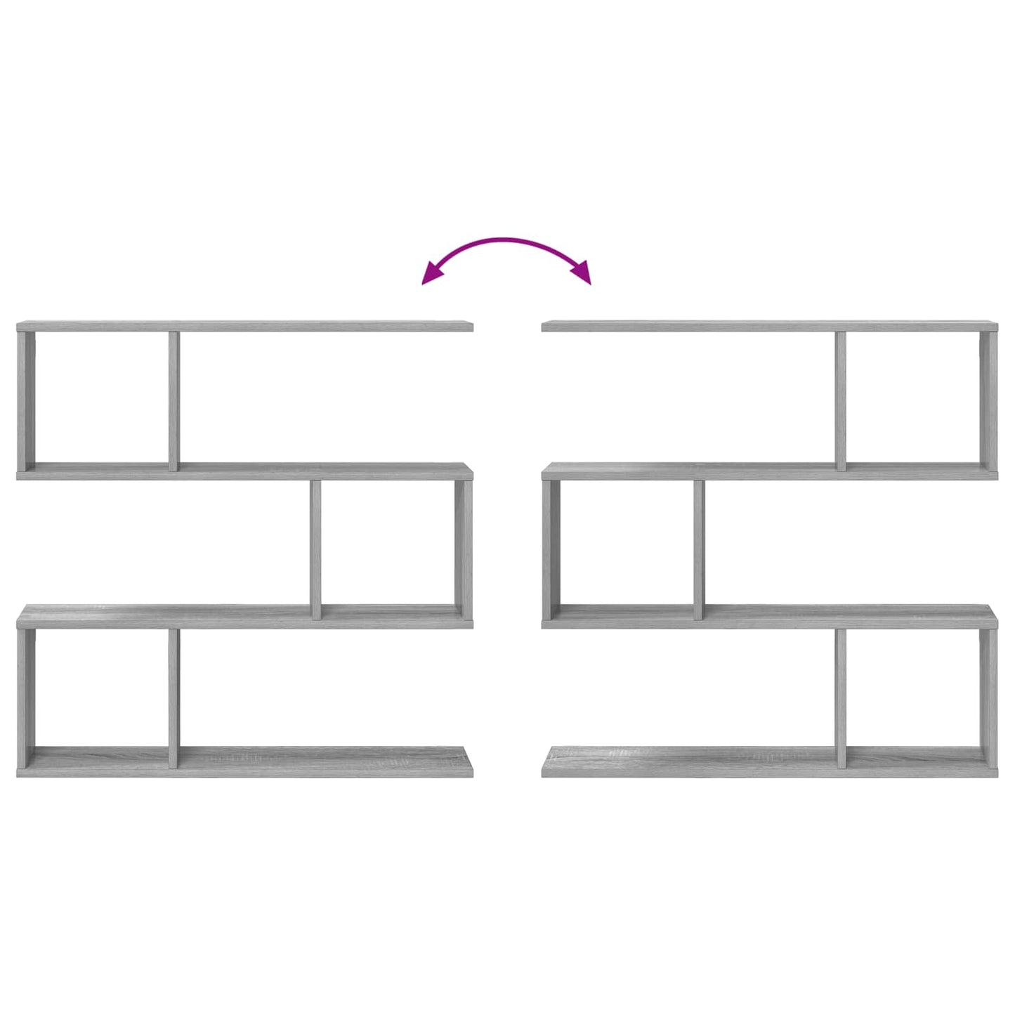 Wandplank Grijs Sonoma 80 x 12 x 79,5 cm Bewerkt hout