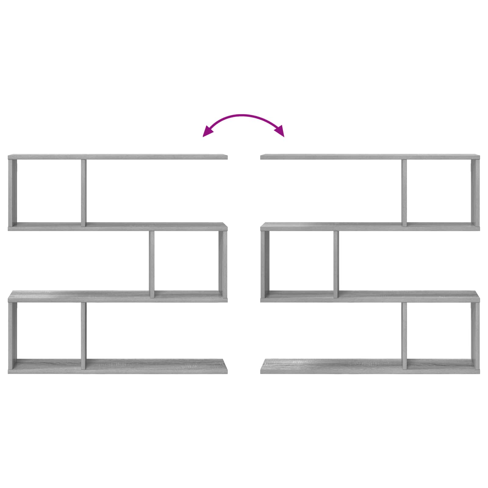 Wandplank Grijs Sonoma 80 x 12 x 79,5 cm Bewerkt hout
