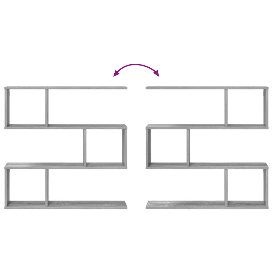 Wandplank Grijs Sonoma 80 x 12 x 79,5 cm Bewerkt hout