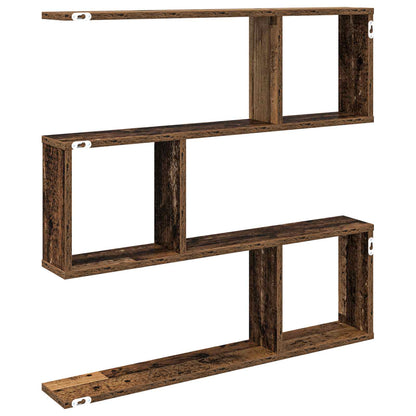 Wandplank Oud hout 80 x 12 x 79,5 cm Bewerkt hout