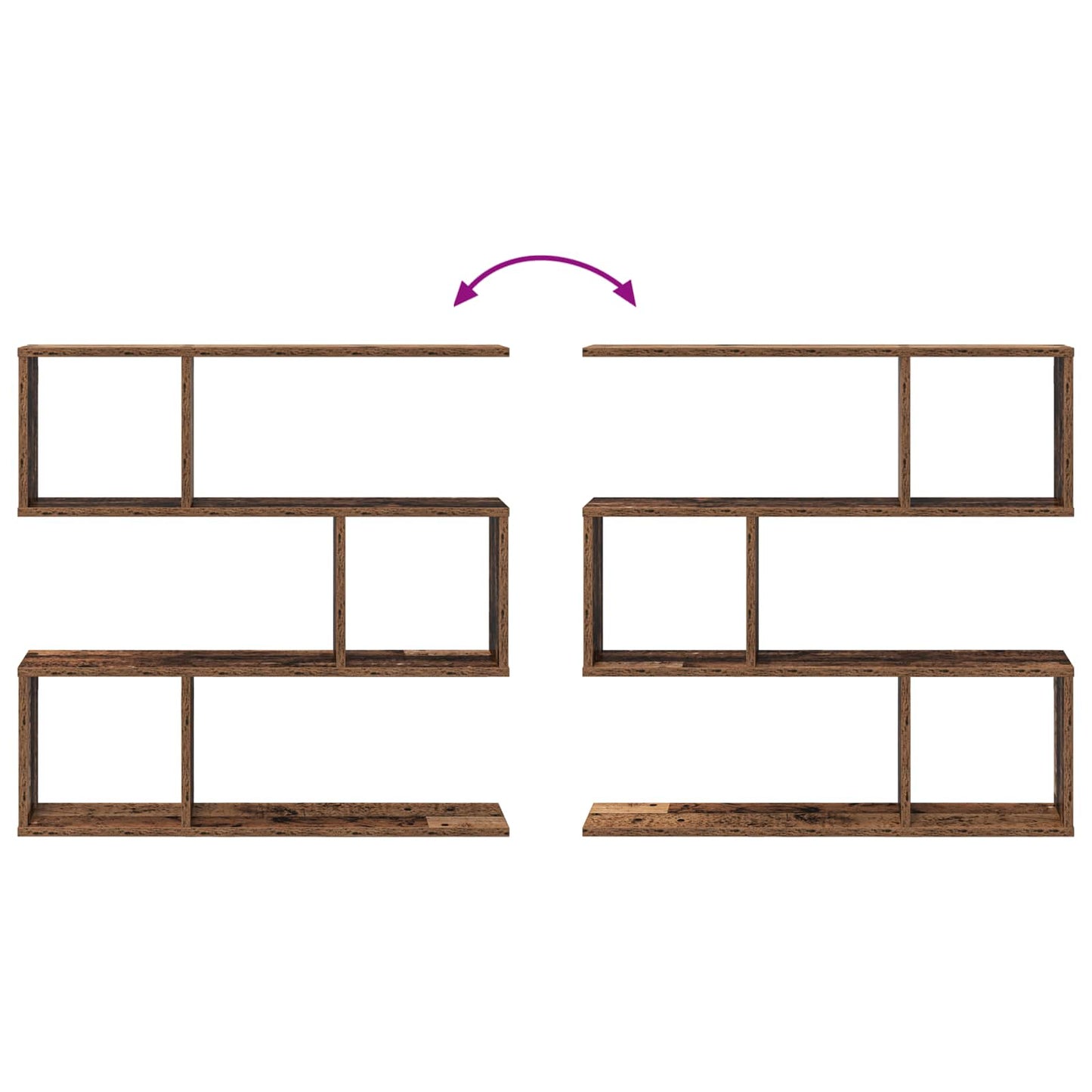 Wandplank Oud hout 80 x 12 x 79,5 cm Bewerkt hout