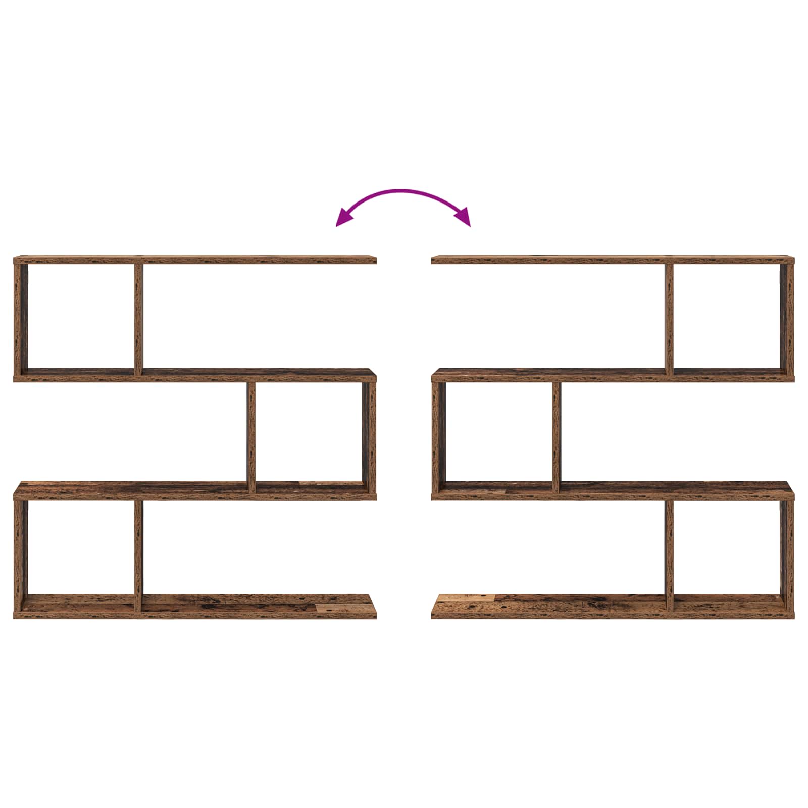 Wandplank Oud hout 80 x 12 x 79,5 cm Bewerkt hout