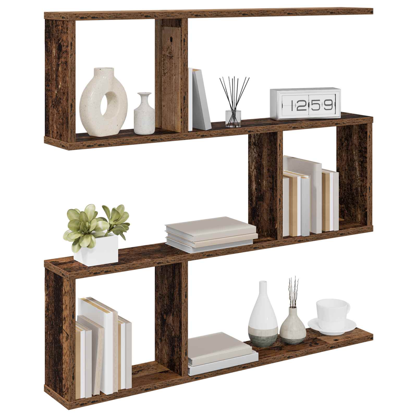 Wandplank Oud hout 80 x 12 x 79,5 cm Bewerkt hout