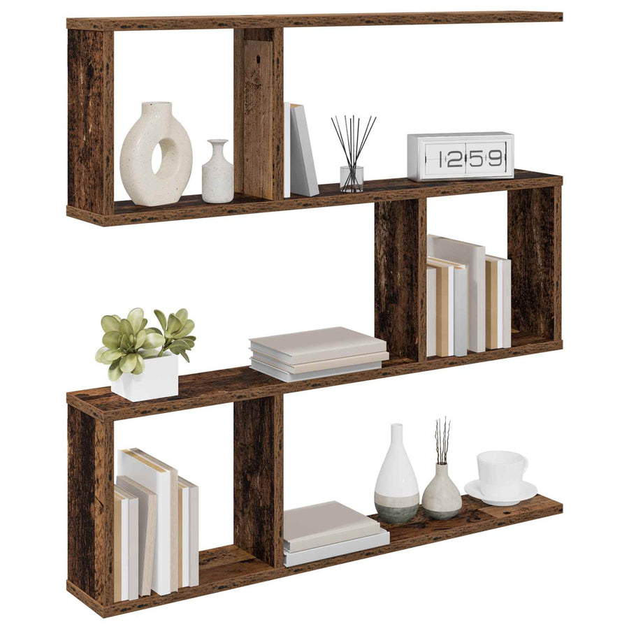 Wandplank Oud hout 80 x 12 x 79,5 cm Bewerkt hout