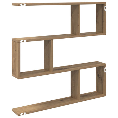 Wandplank Artisanaal eiken 80 x 12 x 79,5 cm Bewerkt hout