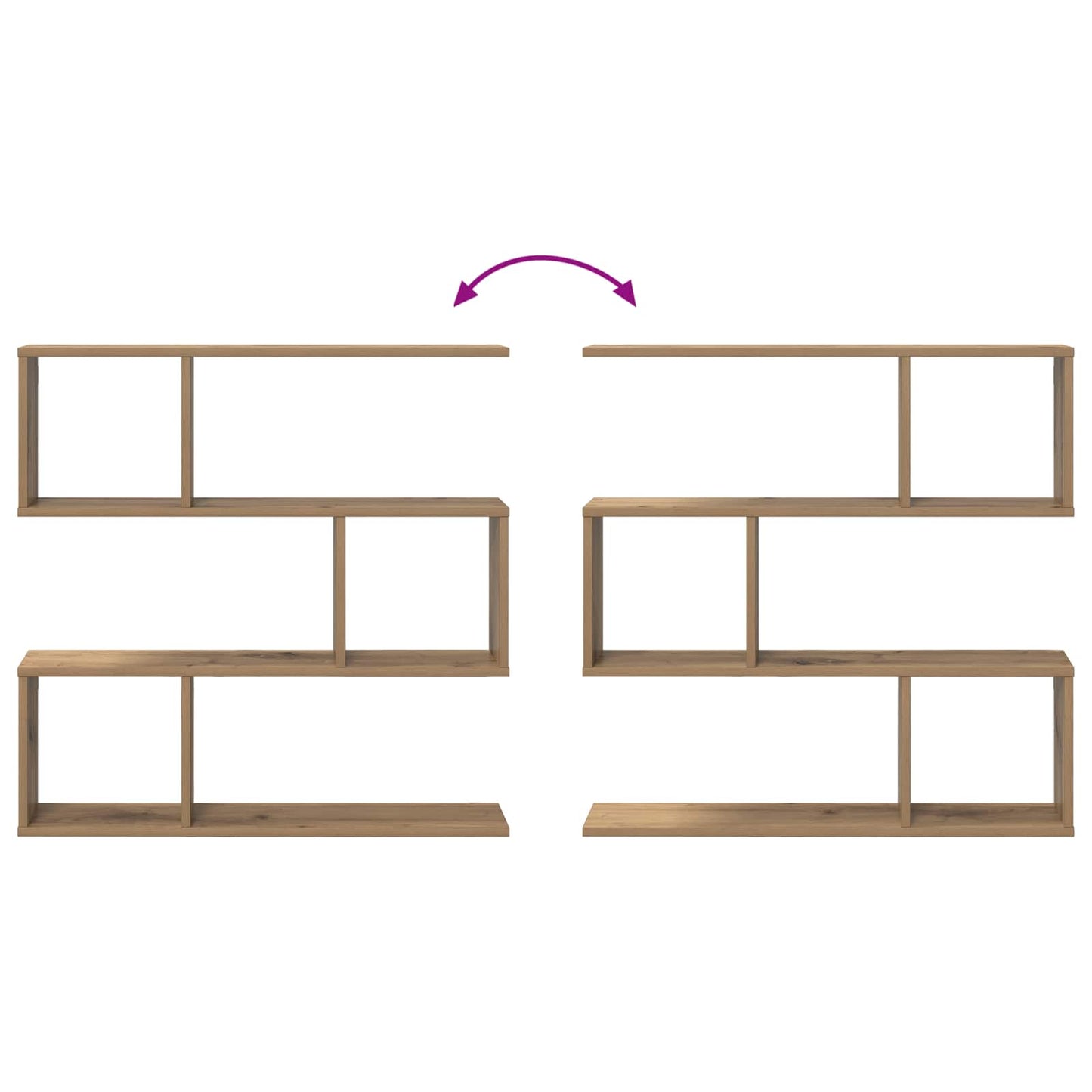 Wandplank Artisanaal eiken 80 x 12 x 79,5 cm Bewerkt hout