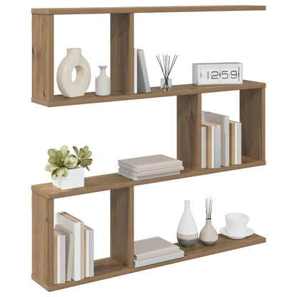 Wandplank Artisanaal eiken 80 x 12 x 79,5 cm Bewerkt hout