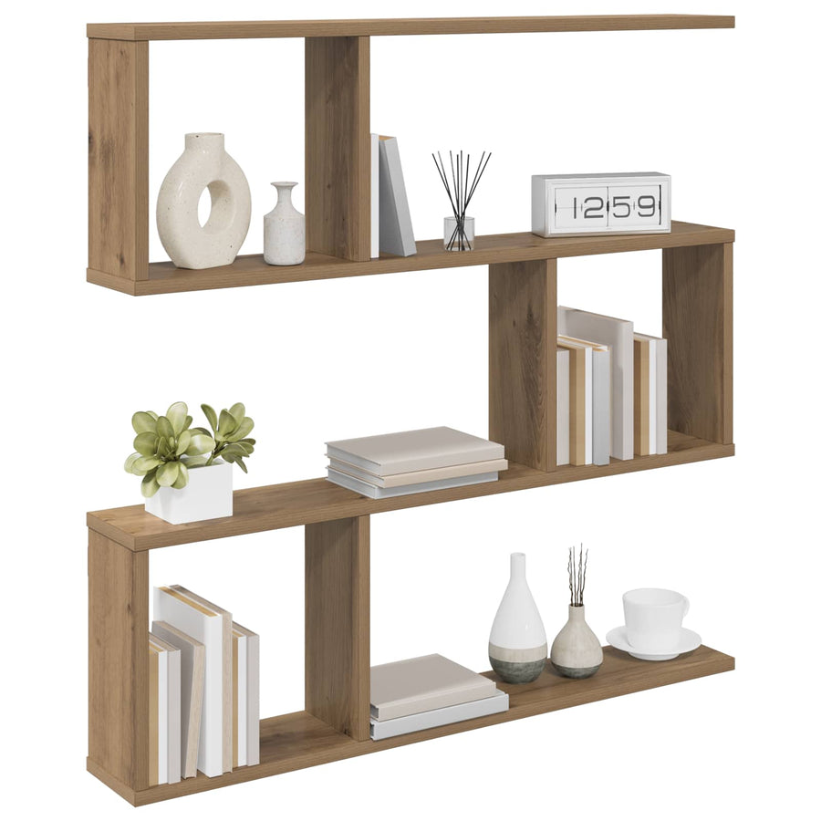 Wandplank Artisanaal eiken 80 x 12 x 79,5 cm Bewerkt hout