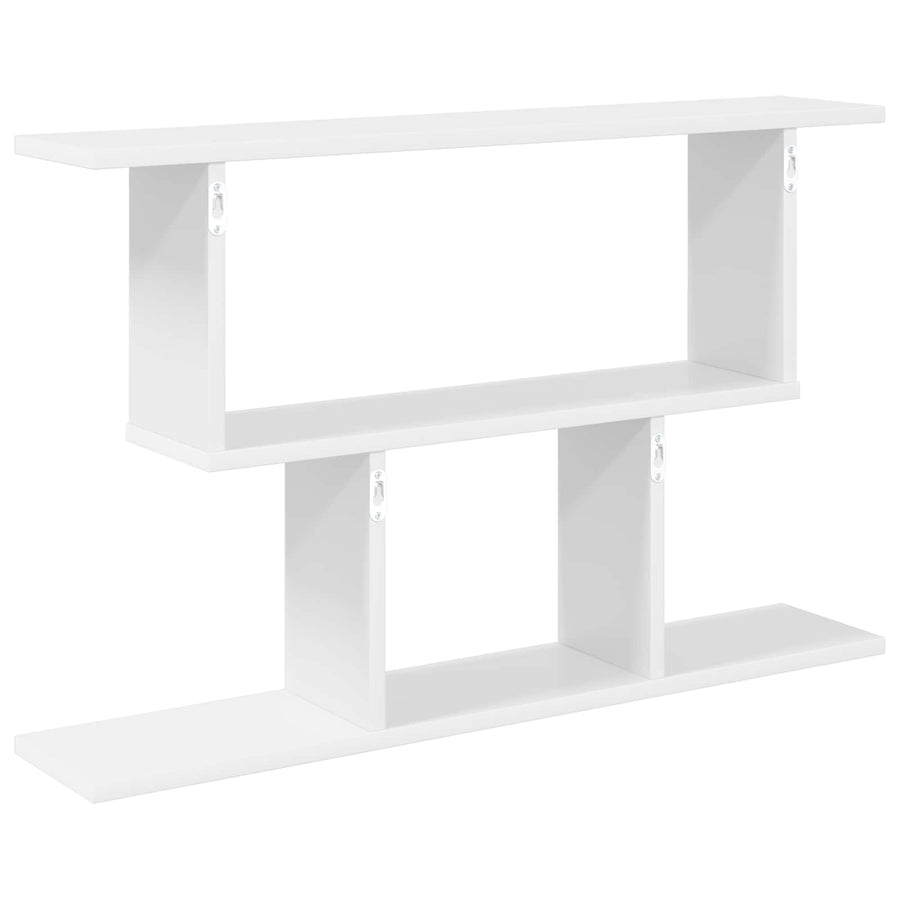 Wandplank Wit 80 x 15 x 50,5 cm Bewerkt hout