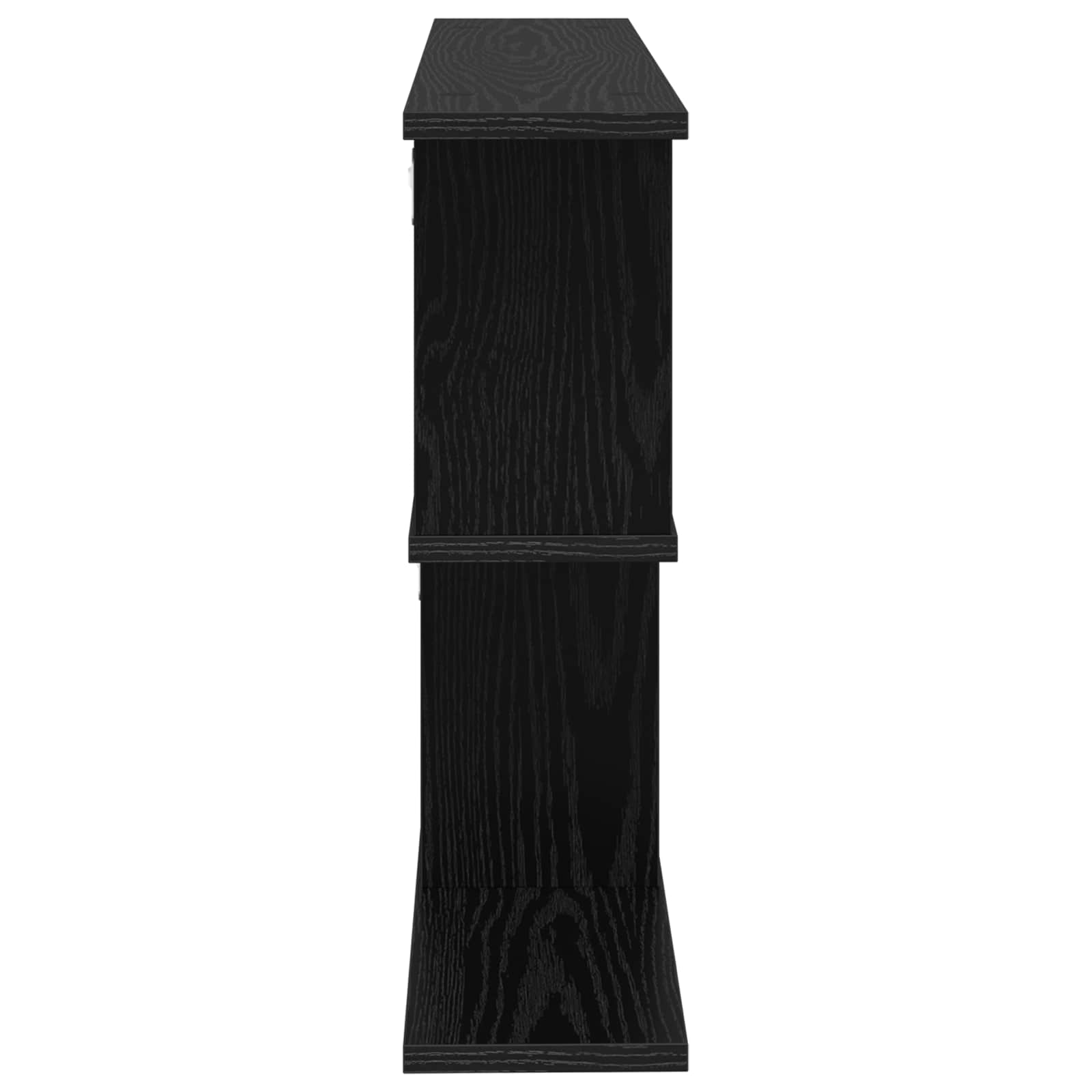 Wandplank Zwart eiken 80 x 15 x 50,5 cm Bewerkt hout