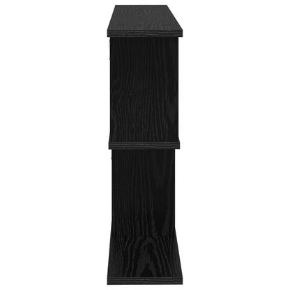 Wandplank Zwart eiken 80 x 15 x 50,5 cm Bewerkt hout