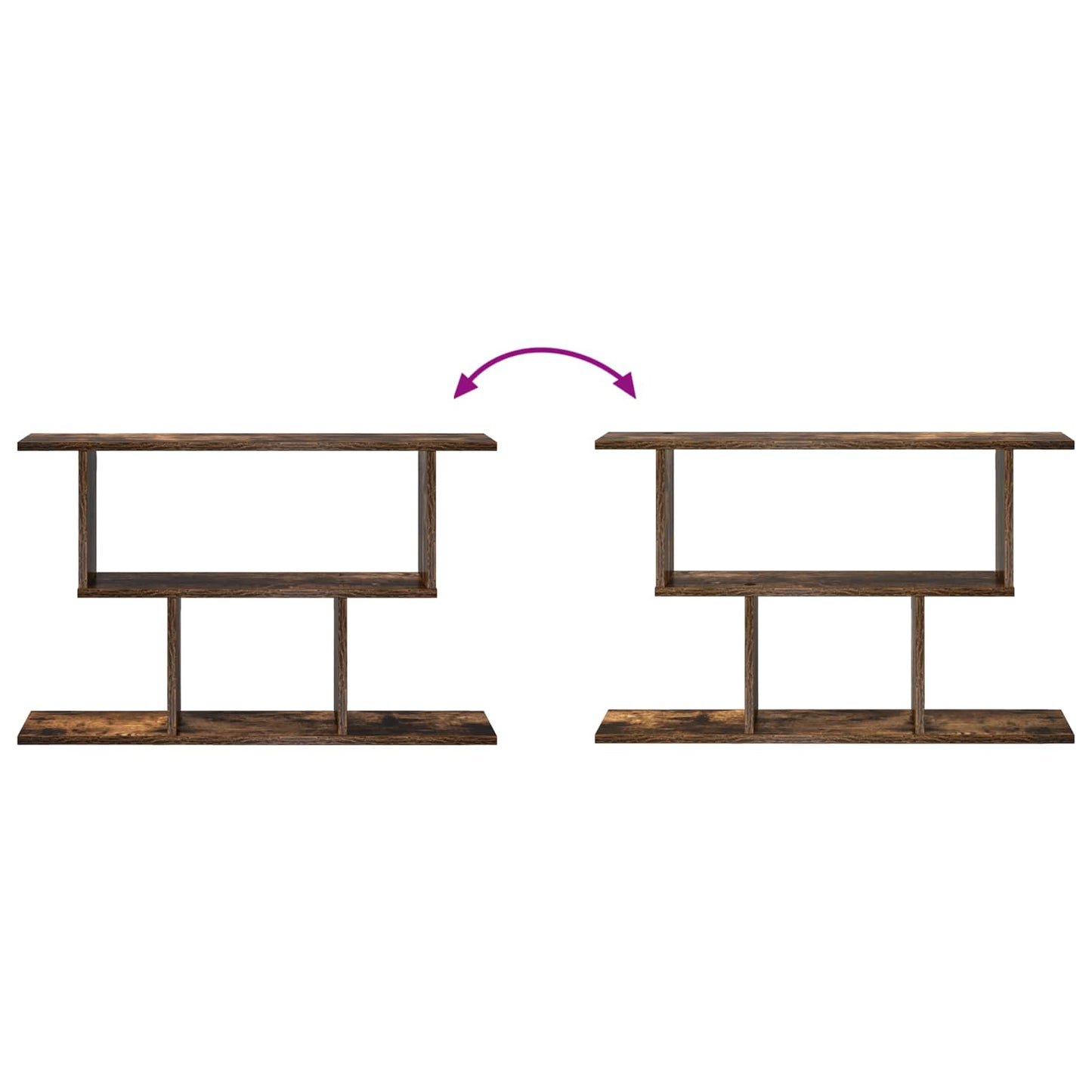 Wandplank Gerookt eiken 80 x 15 x 50,5 cm Bewerkt hout