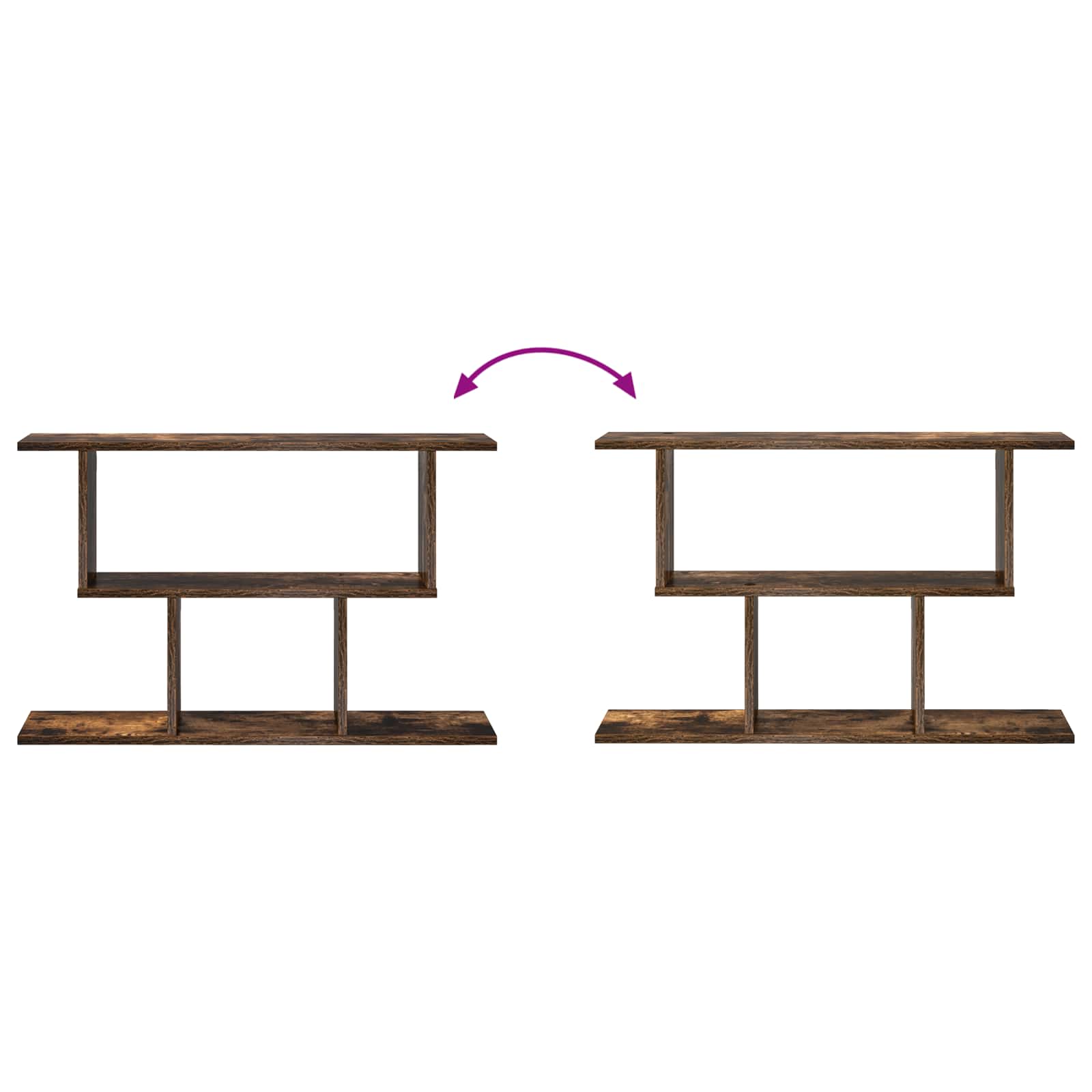 Wandplank Gerookt eiken 80 x 15 x 50,5 cm Bewerkt hout
