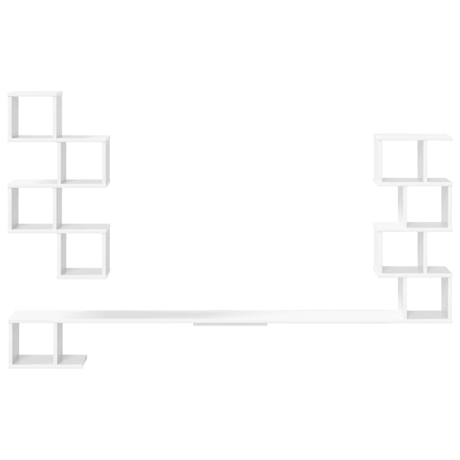 Vaste TV Plank Wit 180 x 15 x 94 cm Bewerkt hout