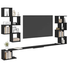Vaste TV Plank Zwart eiken 180 x 15 x 94 cm Bewerkt hout