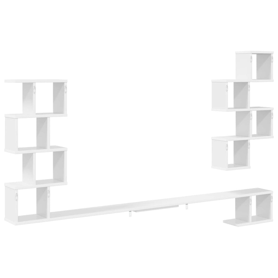 Vaste TV Plank Wit 200 x 15 x 94 cm Bewerkt hout