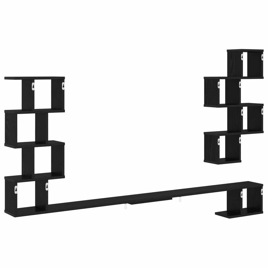Vaste TV Plank Zwart eiken 200 x 15 x 94 cm Bewerkt hout
