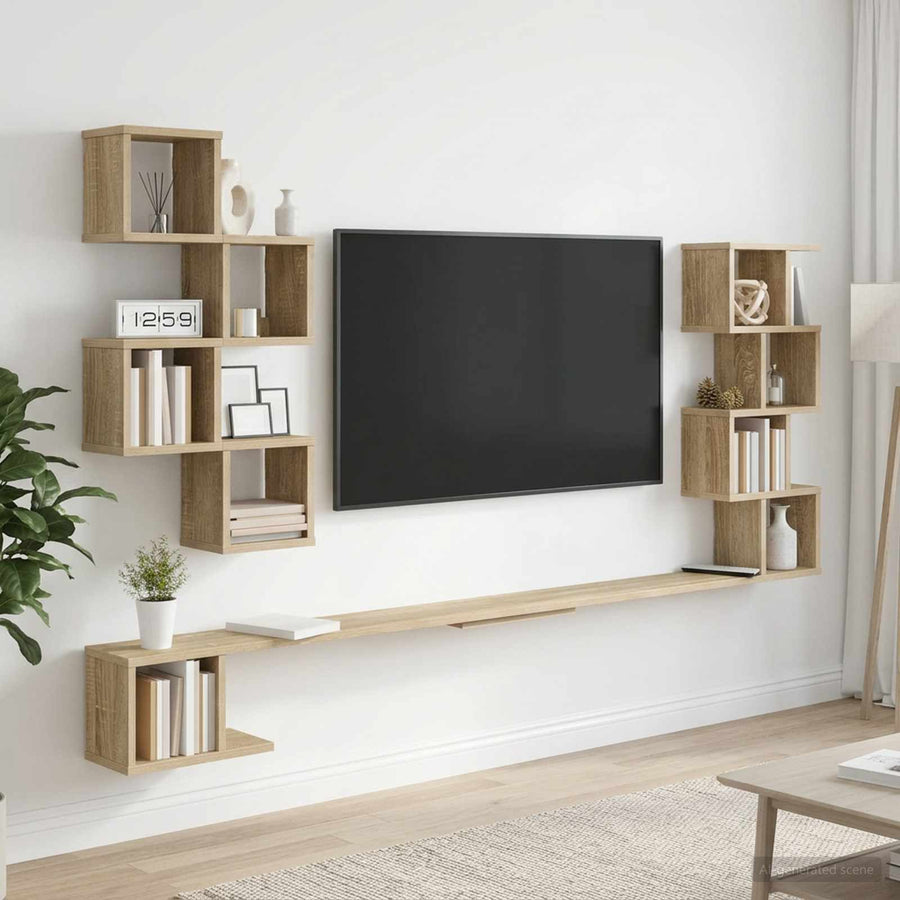 Vaste TV Plank Sonoma Eiken 200 x 15 x 94 cm Bewerkt hout
