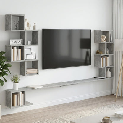 Vaste TV Plank Betongrijs 200 x 15 x 94 cm Bewerkt hout