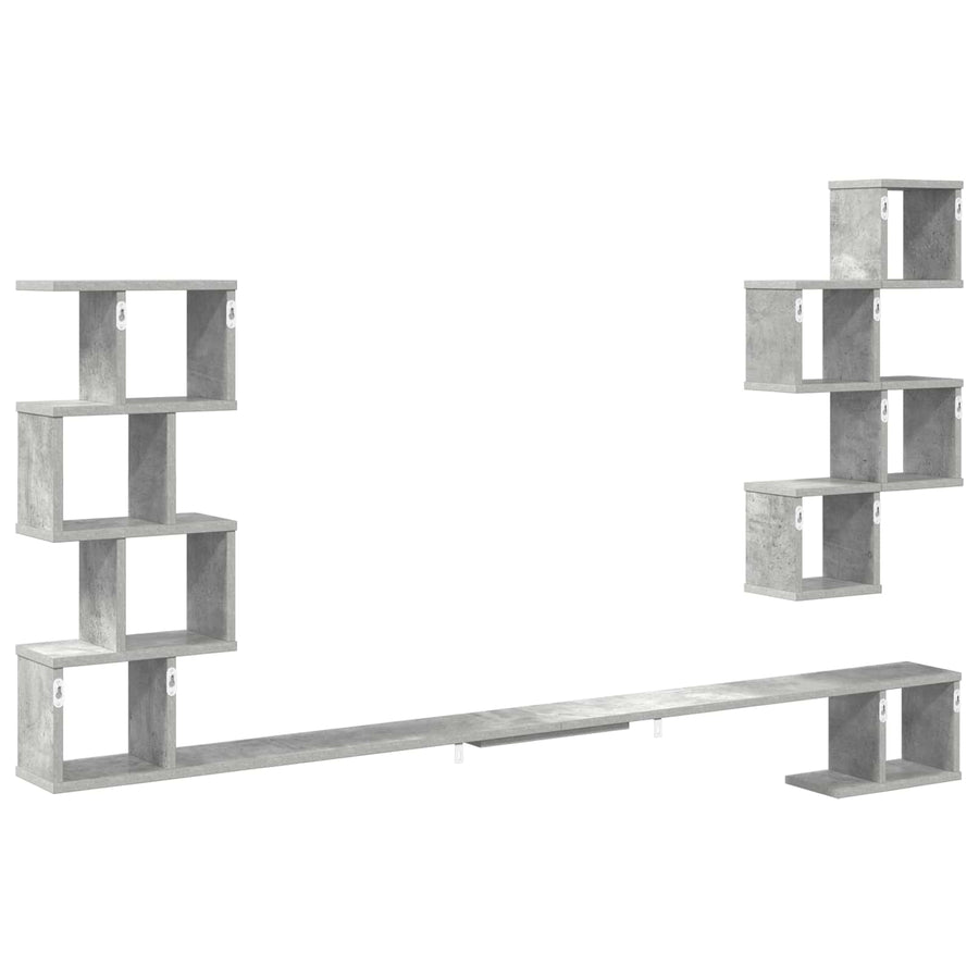 Vaste TV Plank Betongrijs 200 x 15 x 94 cm Bewerkt hout