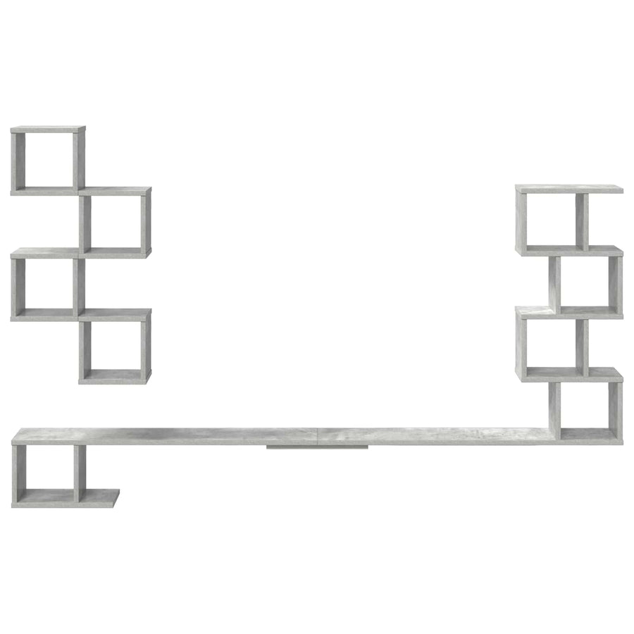 Vaste TV Plank Betongrijs 200 x 15 x 94 cm Bewerkt hout
